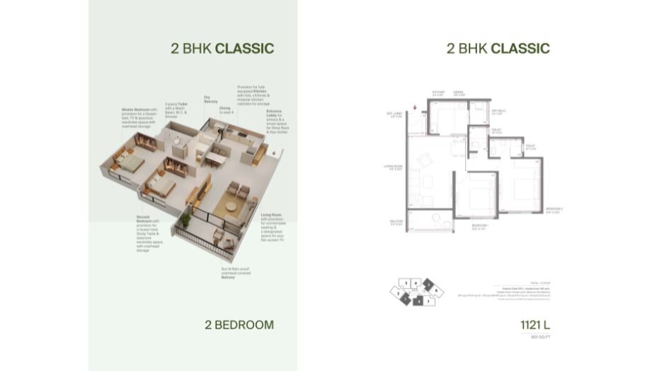 Siddhashila-Eevva-Floor-Plan-2 BHK-801 Sqft